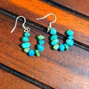 Turquoise Beaded Dangle Earrings